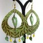 Green Antique Oxidized Dangle Earrings 1E2916070