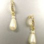  Gold Crystals Dangle Pearl Earrings 1E0013135