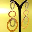 Copper Textured Ovals Dangle Earrings 1E1255038