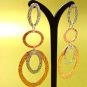 Copper Textured Ovals Dangle Earrings 1E1255038