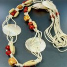 1BELT0012109  Natural Shells Wood Beads Wrap Belt