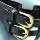 Black Double Buckle Elastic Wrap Belt  1BTB1340626