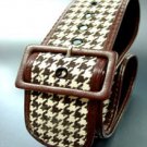 Brown Houndstooth Tweed Buckle Belt 1BTB13406262