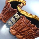 Brown Snake Skin Ruffles Stretch Belt  1BTB1340703