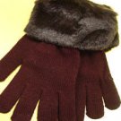 Brown Acrylic Faux Fur Glove  1GLOVE2699