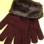 Brown Acrylic Faux Fur Glove  1GLOVE2699