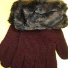Brown Animal Print Acrylic Fur Glove  1GLOVE2699A