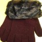 Brown Animal Print Acrylic Fur Glove  1GLOVE2699A