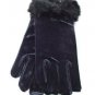Black Velvet  & Rabbit Fur Glove 1GLOVE2974