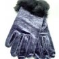 Grey Velvet Rabbit Fur Glove  1GLOVE2974