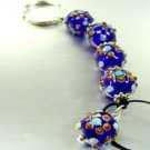 Blue Marble Glass Beads Key Chain  1KC132196