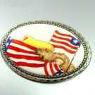 Colorful Porcelian Angel Brooch Pin USA 1BP1776