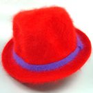 Red Angora Fur with Purple Band Hat 1HJA7025