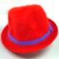 Red Angora Fur with Purple Band Hat 1HJA7025