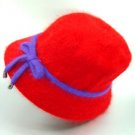 Red Angora Fur with Purple Band & Bow Hat 1HJA7027