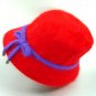 Red Angora Fur with Purple Band & Bow Hat 1HJA7027
