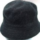 Black Angora Rabbit Fur Bucket Hat  1HTB365