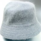 Blue Grey Angora Rabbit Fur Bucket Hat 1HTB365