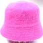 Hot Pink Angora Rabbit Fur Bucket Hat 1HTB365