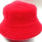 Red Angora Rabbit Fur Bucket Hat  1HTB365
