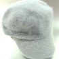 Blue Grey Angora Rabbit Fur  Messenger Cap Hat  1HTB196