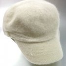 Winter White Angora Rabbit Fur Messenger Cap Hat 1HTB196