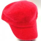 Red Angora Rabbit Fur Messenger Cap Hat  1HTB196