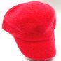 Red Angora Rabbit Fur Messenger Cap Hat  1HTB196