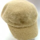 Beige Angora Rabbit Fur Messenger Cap Hat 1HTB196