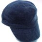 Navy Blue Angora Rabbit Fur Messenger Cap Hat  1HTB196