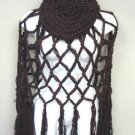Brown Black Crochett Poncho & Tam Hat Set 1PONCHO21
