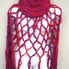 Red Purple Crochett Poncho & Tam Hat Set