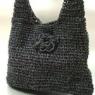 Black Metallic Weave HoBo Satchel Bag  Handbag