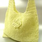 Creme Metallic Weave HoBo Satchel Bag  Handbag
