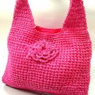 Hot Pink Metallic Weave HoBo Satchel Bag   Handbag