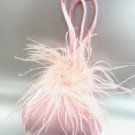 Pink Satin Fru Fru Feathers Bag   Handbag  1310