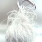 Silver Satin Fru Fru Feathers Bag  Handbag  1310