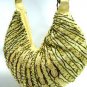 Gold Metallic Llame Beads Handbag    137024