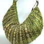 Olive Green Metallic Llame Beads Bag  Handbag   137024