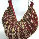 Wine Metallic Llame Beads Handbag     137024