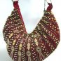 Wine Metallic Llame Beads Handbag     137024