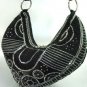 Black Satin Sequins Beads HoBo Handbag    137003
