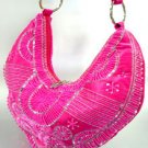 Pink Satin Sequins Beads HoBo Handbag  137003