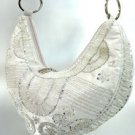 Silver Satin Sequins Beads HoBo Handbag   137003