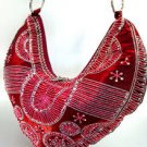 Wine Satin Sequins Beads HoBo Handbag   137003