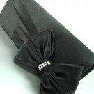 Black Satin & Crystals Evening Bag   Handbag   14000324