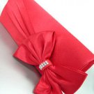 Red Satin Crystals Evening Bag Handbag   14000324