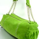 Green Faux Suede Crystals Bag Handbag 1400705