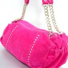 Pink Faux Suede Crystals Bag  Handbag  1400705