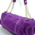 Purple Faux Suede Crystals Fashion Bag  Handbag 1400705